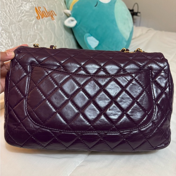 CHANEL Purple Goatskin Single Flap Jumbo GHW - Picture 9 of 16